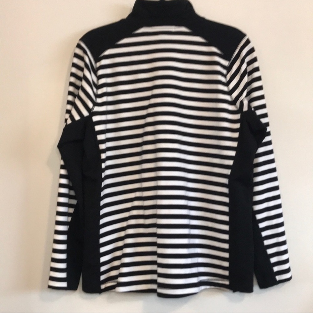 NWT Lauren Ralph Lauren L-RL Lauren Active Striped Zip Jacket Black White Sz 1X - Picture 3 of 10